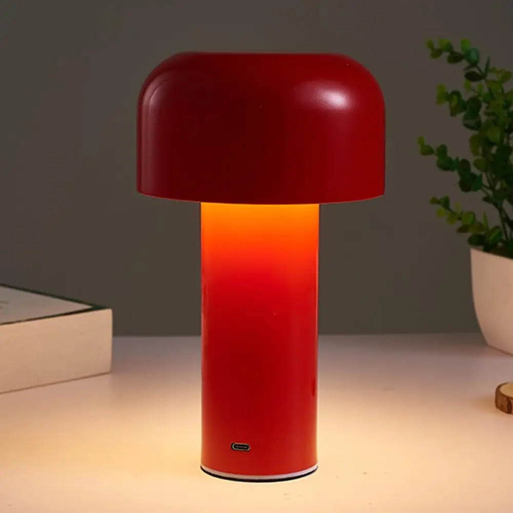 Mushroom Table LightIron Acrylic Dimmable Bedroom Night Lights Home Room Decor USB 3 Color Temperature Dimmable Lamp Decoration