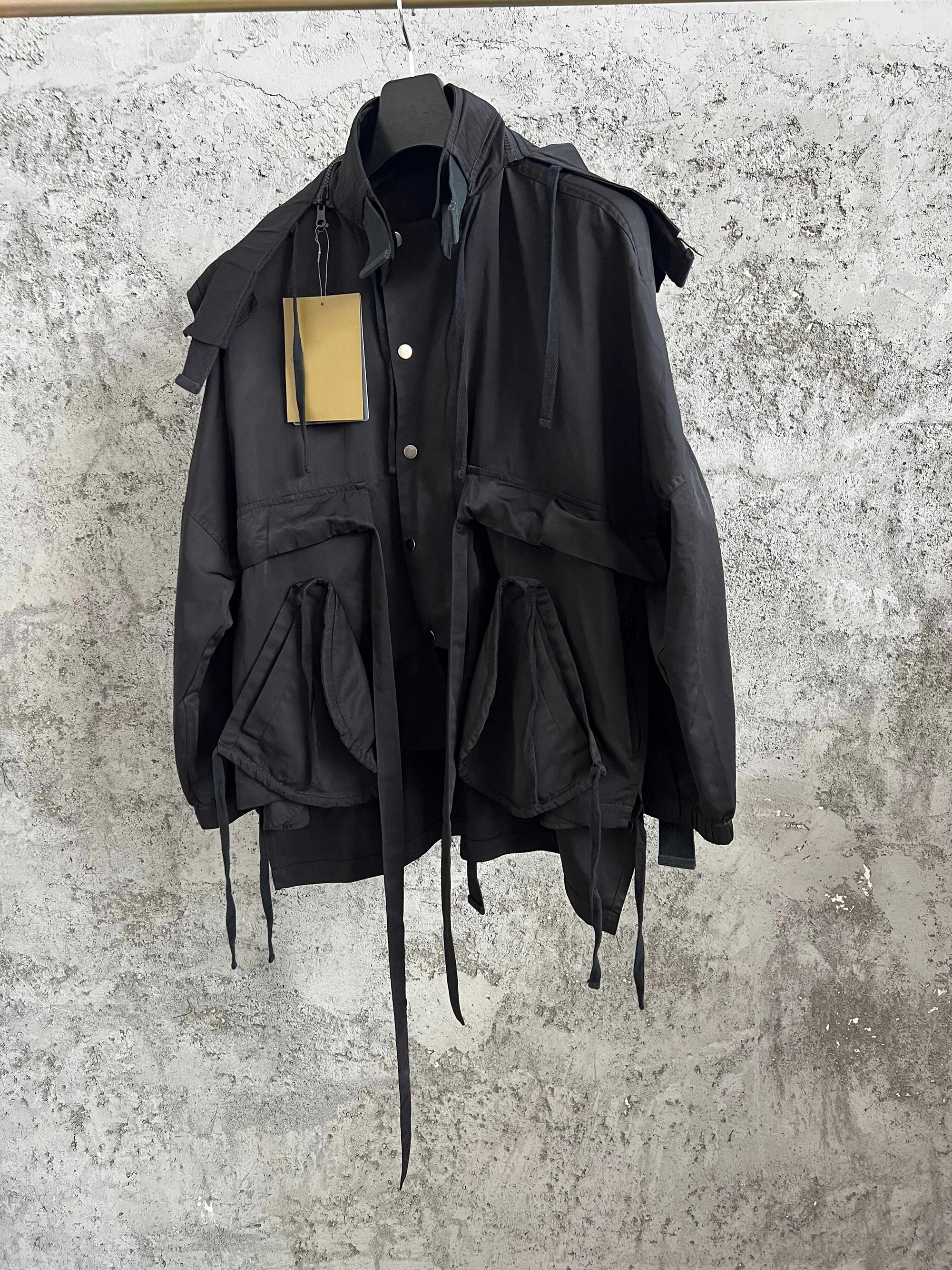 سترة TOP-YAMAMOTO Air Force Pilot مهدب سترة المظلة ملابس رجالية #4