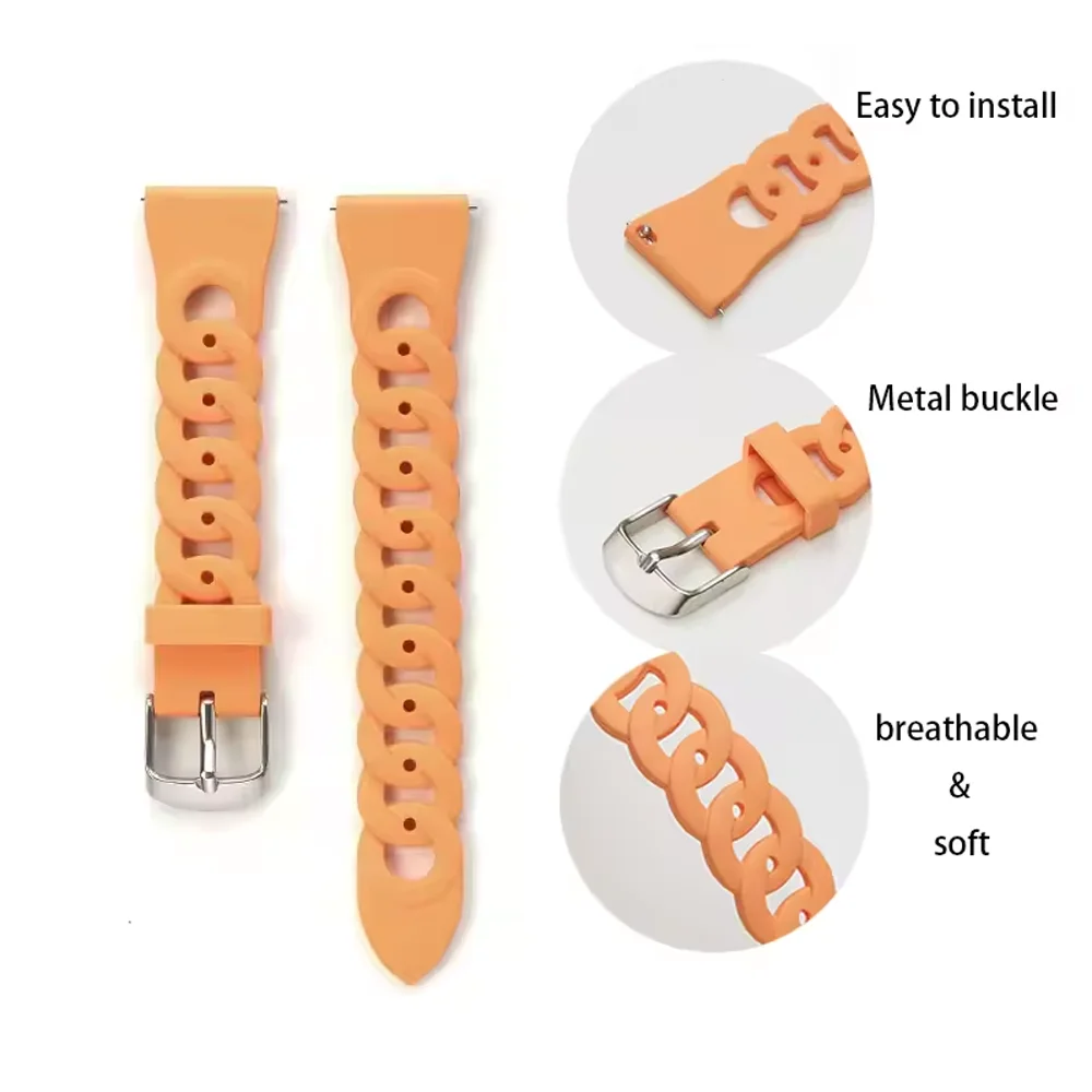 Ремешок 20 мм для Samsung Galaxy watch 7 FE 6 4 classic/5 Pro/Active 2/3/Gear S3/amazfit bip 6/5 22 мм Huawei watch GT 2/3 Pro Band