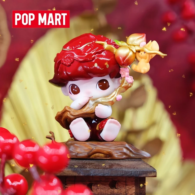 

Новая популярная оригинальная фигурка Popmart Dimoo Golden Peach Pressed Branch, модная коллекционная игрушка, сюрприз-бокс, настольное украшение, подарки
