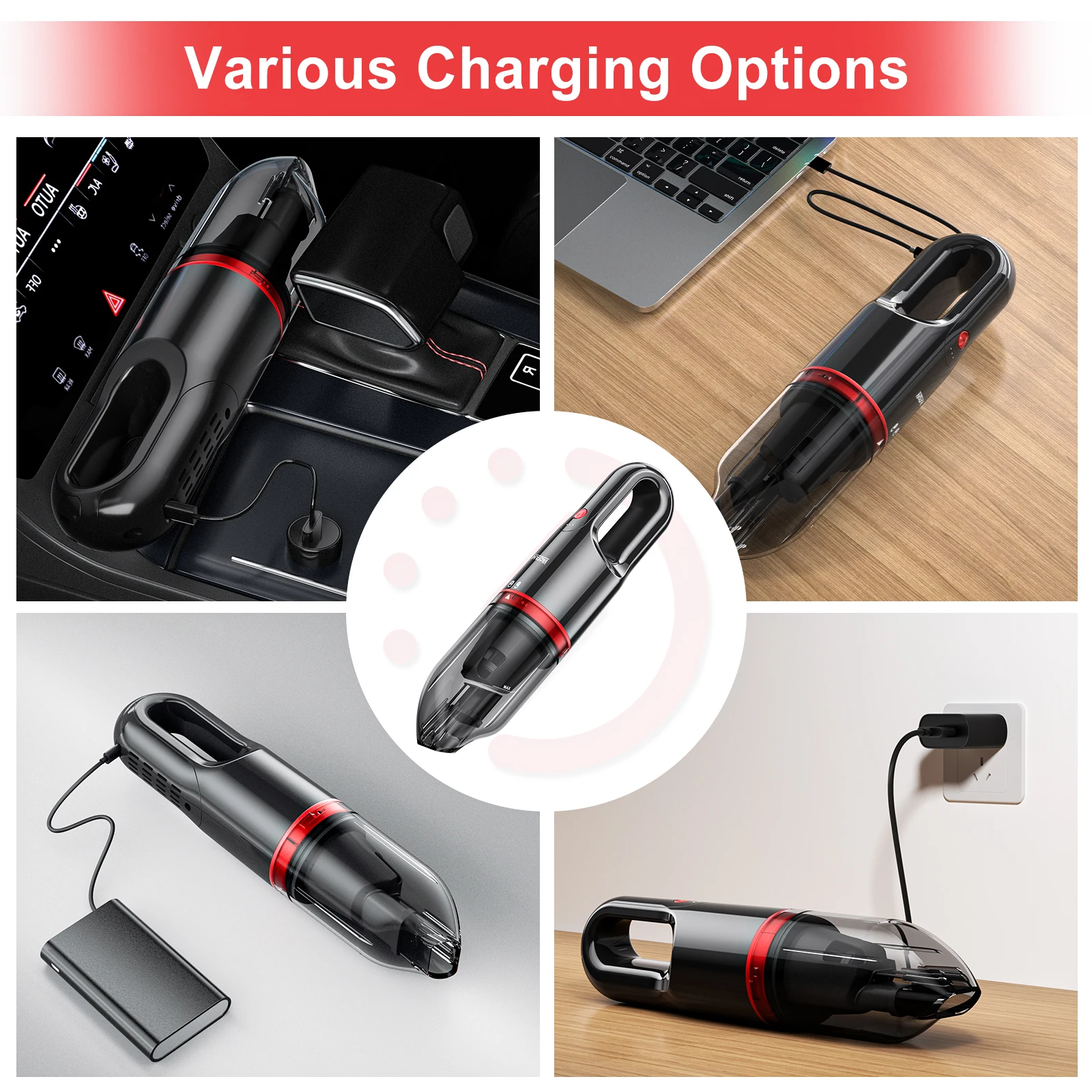 

Portable Support Clean Liquid Wet and Dry Handheld Wireless 8000Pa Auto Vacuum High-power Vacuum Cleaner For Home Pet Car
