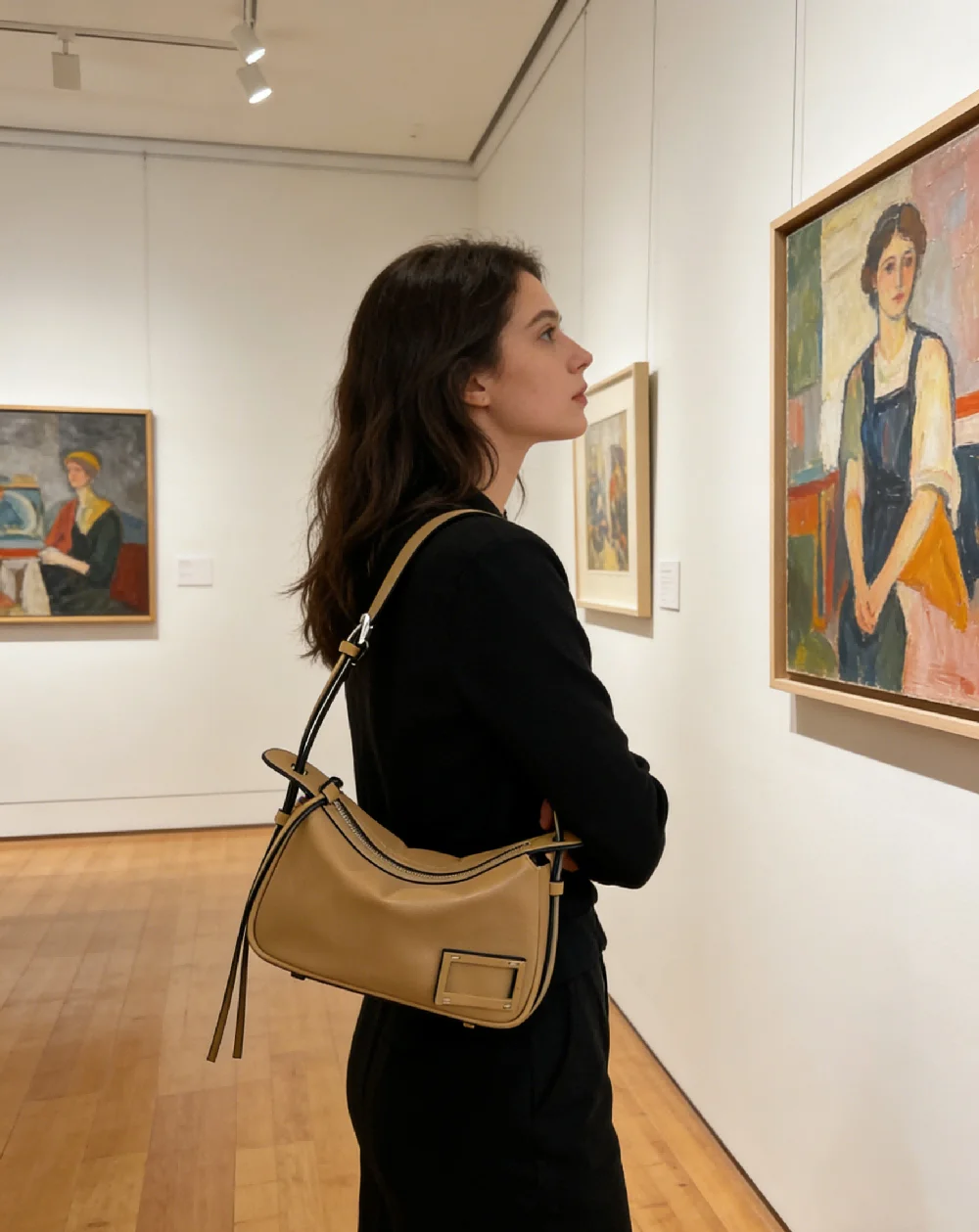 

Vintage Khaki Hobo Underarm Bag for Women Retro Shoulder Bag with Tassel Decoration Casual Daily Handbag for Shopping