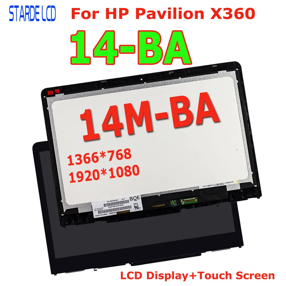 14.0'' IPS For HP Pavilion X360 14-BA 14M-BA Series LCD Display Touch Screen Digitizer Assembly B140XTN02.E N140HCE-EBA