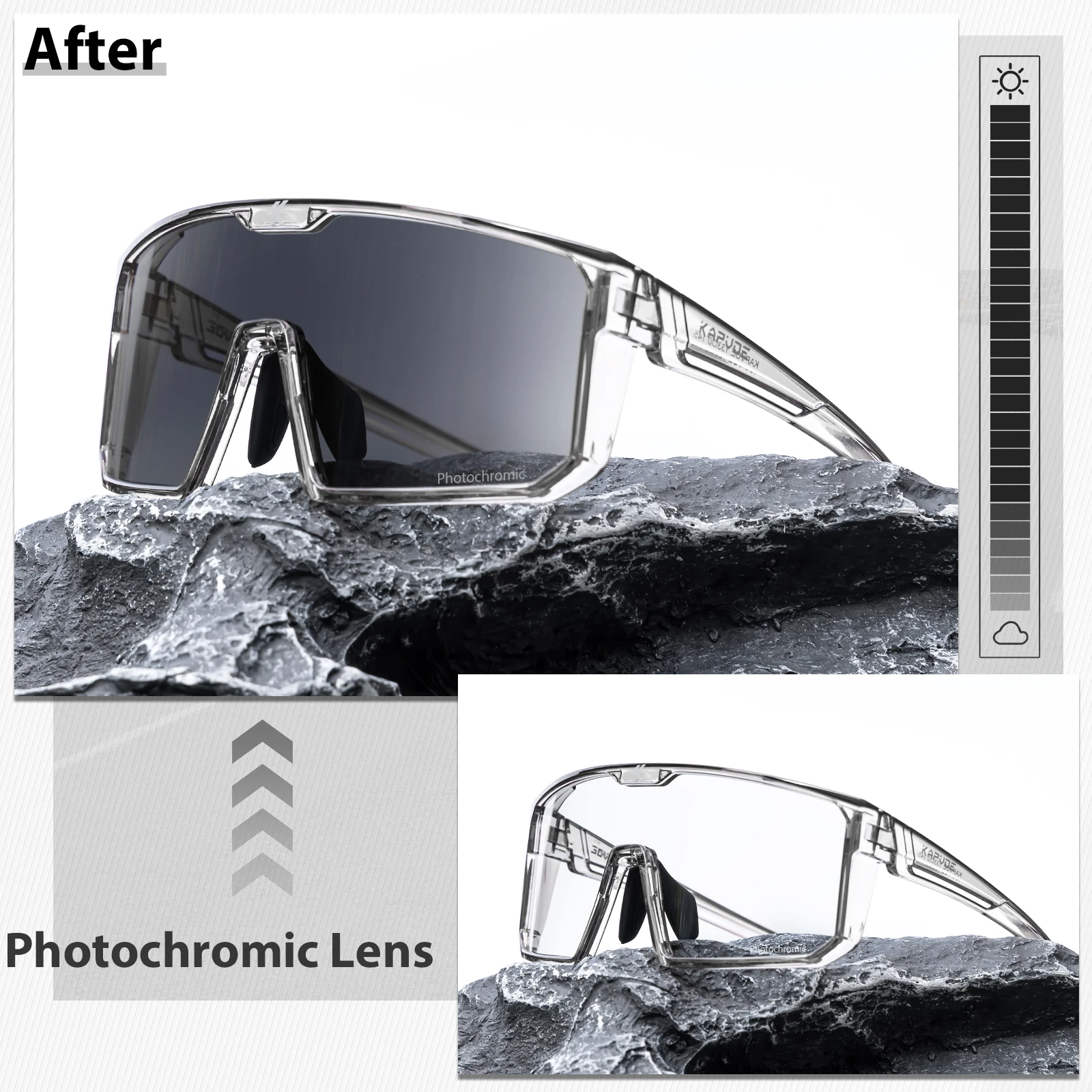 Kapvoe MTB gafas de sol para bicicleta de carretera UV400 gafas de protección fotocromática hombres mujeres montar gafas a prueba de viento gafas para deportes al aire libre