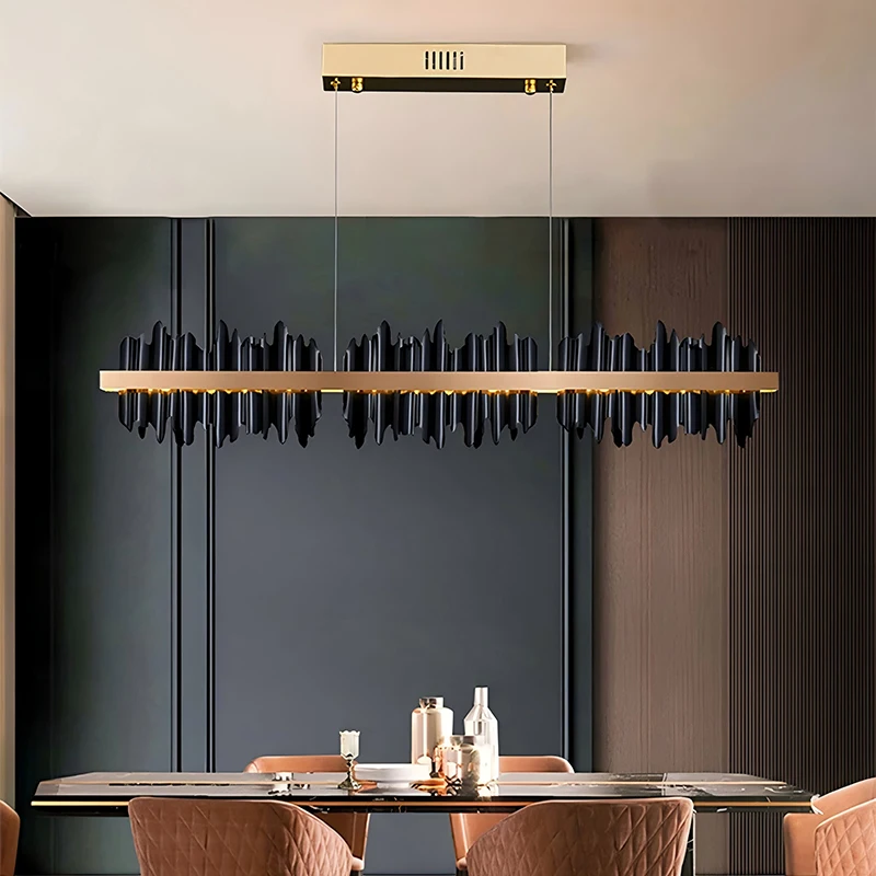 

Postmodern Light Luxury Restaurant Pendant Light Long Strip Simple Nordic Creative Designer Bedroom Lighting Fixtures Chandelier