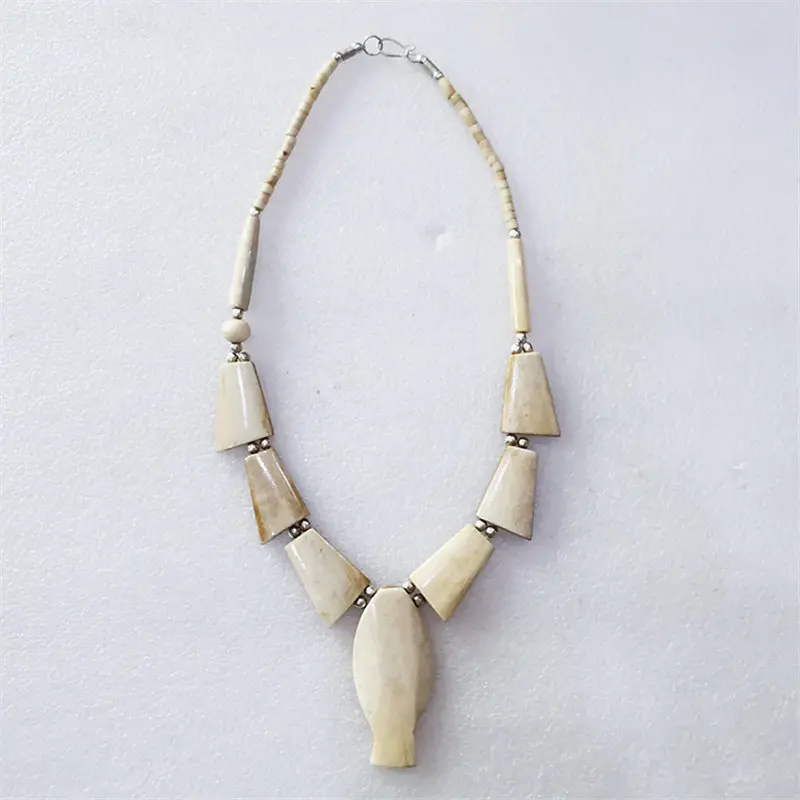 Tibetan Ethnic Necklace Hand Polished Natural Bone Multi Statement Necklaces Many Designs TNL206