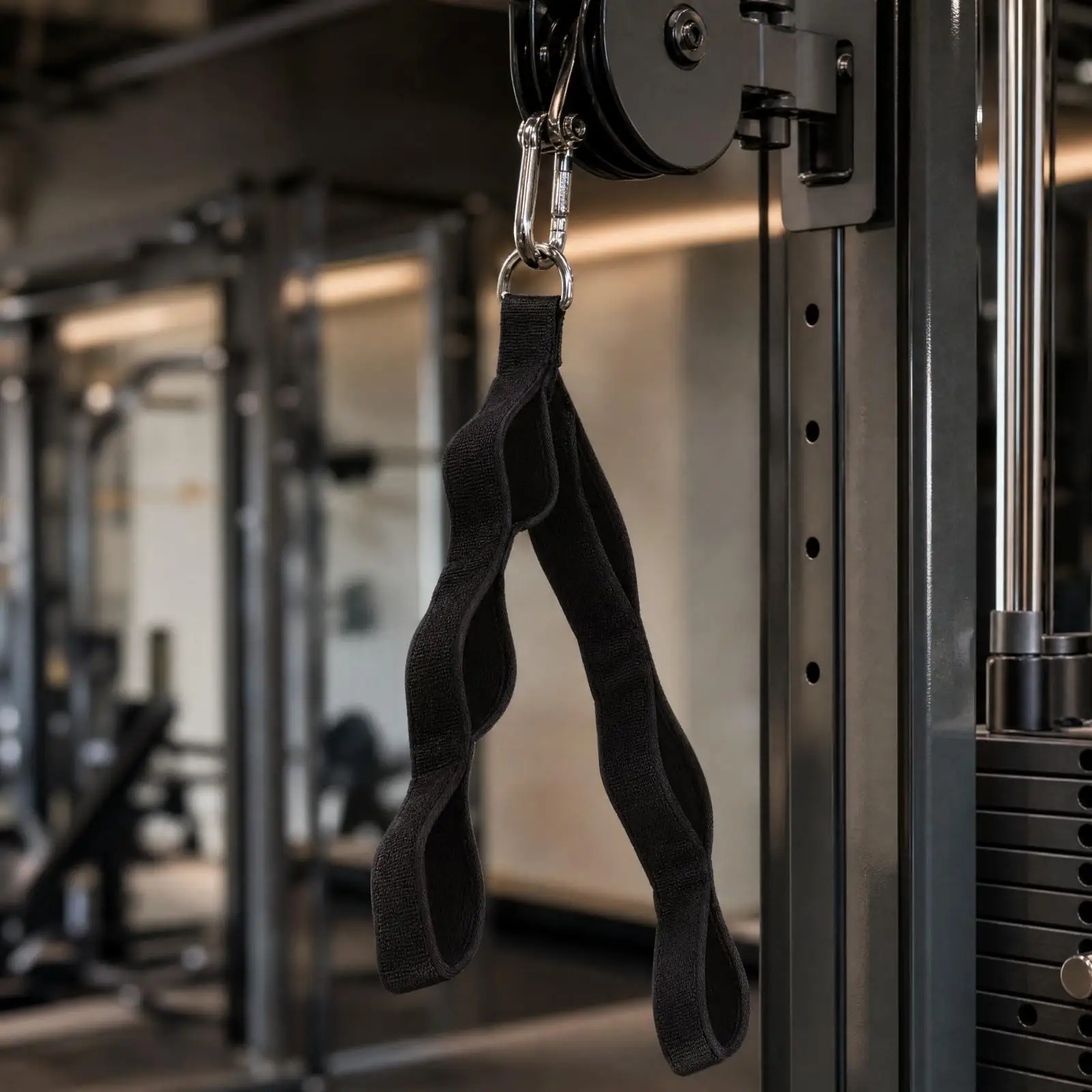 Biceps Training Pull Rope Cable Machine Attachment with Padded Non Slip Grip for Gym Pulley Workout