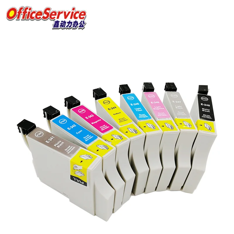 8PK  Ink Cartridges T0341-T0348 Full ink Compatible For Epson Stylus Photo 2100 2200 inkjet printer cartridge with chip