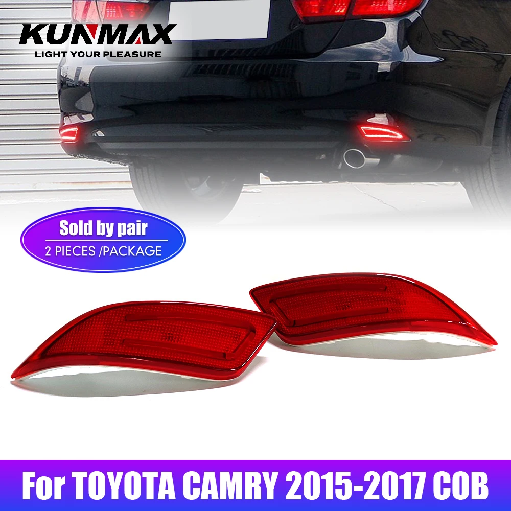 

For TOYOTA CAMRY 2015-2017 COB Rear Bumper Light Left Right Tail Brake Stop Lamp DRL Reflector Lights Assembly