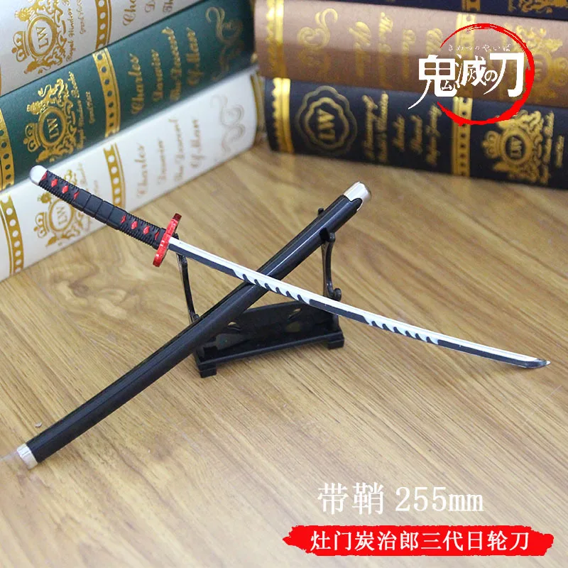 25cm Samurai Sword Japanese Ghost Knives Decoration Crafts Kids Toy Birthday Gift Cosplay Prop Zinc Alloy Katana Cosplay Pendant