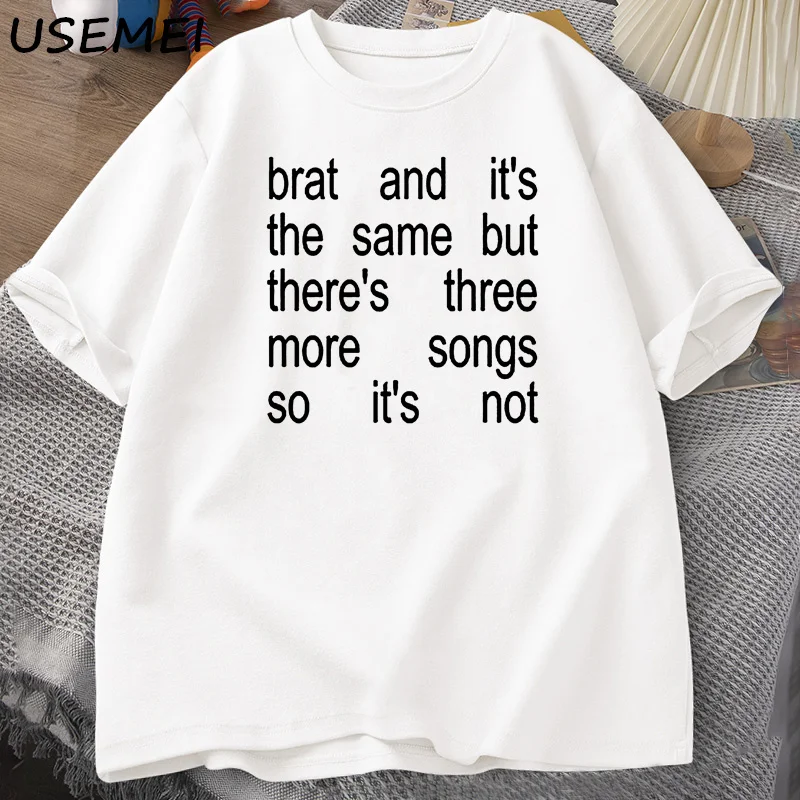 Charli XCX Brat and It  S Pritned T-Shirt Cult Classic T Shirt Women Men Fashion Cotton Short Sleeve Graphic T Shirts Clothing