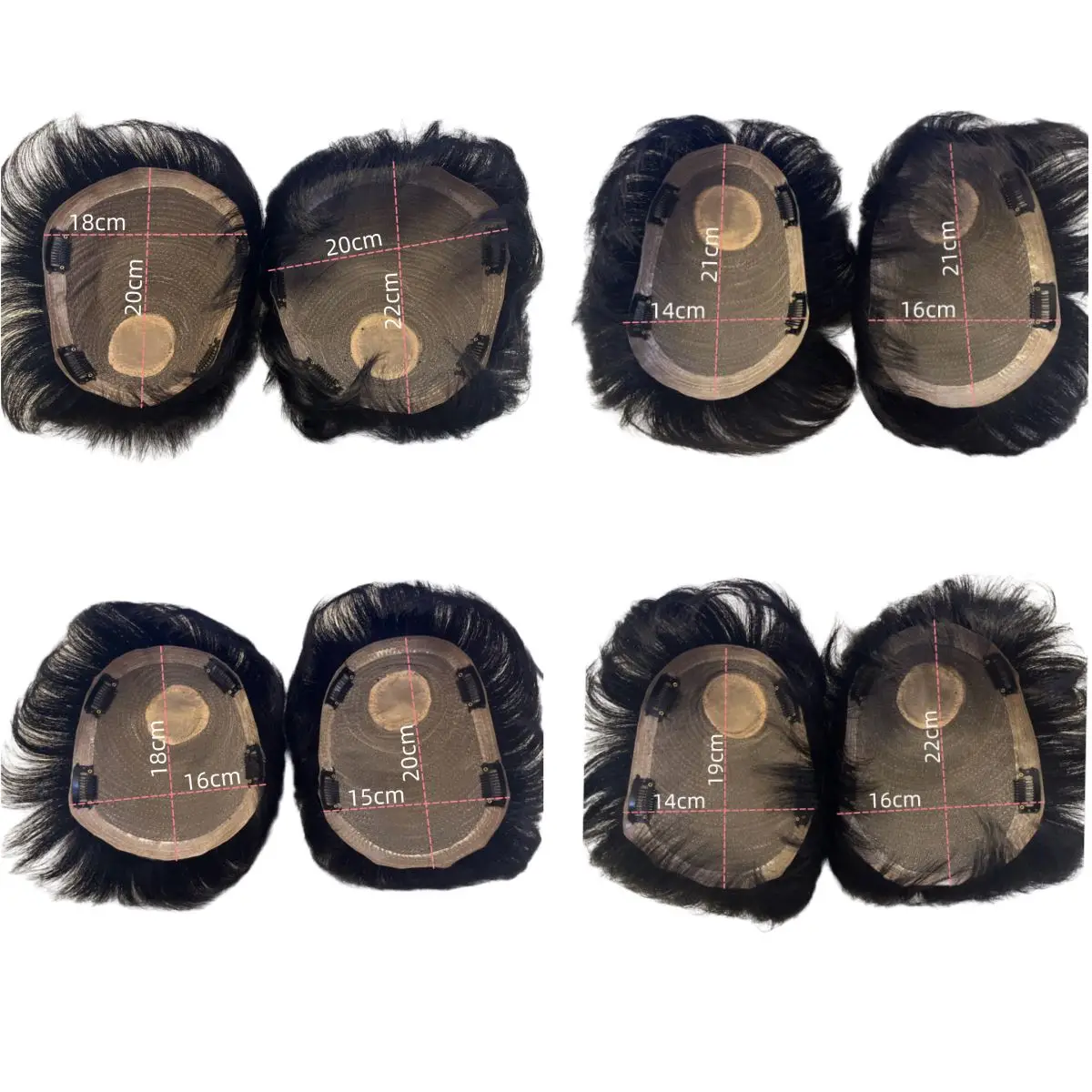 Short Real Human Hair Toupee with 4 Clips for Men\'s Baldness Prosthetic Wig Male Hair Replacement System Piece