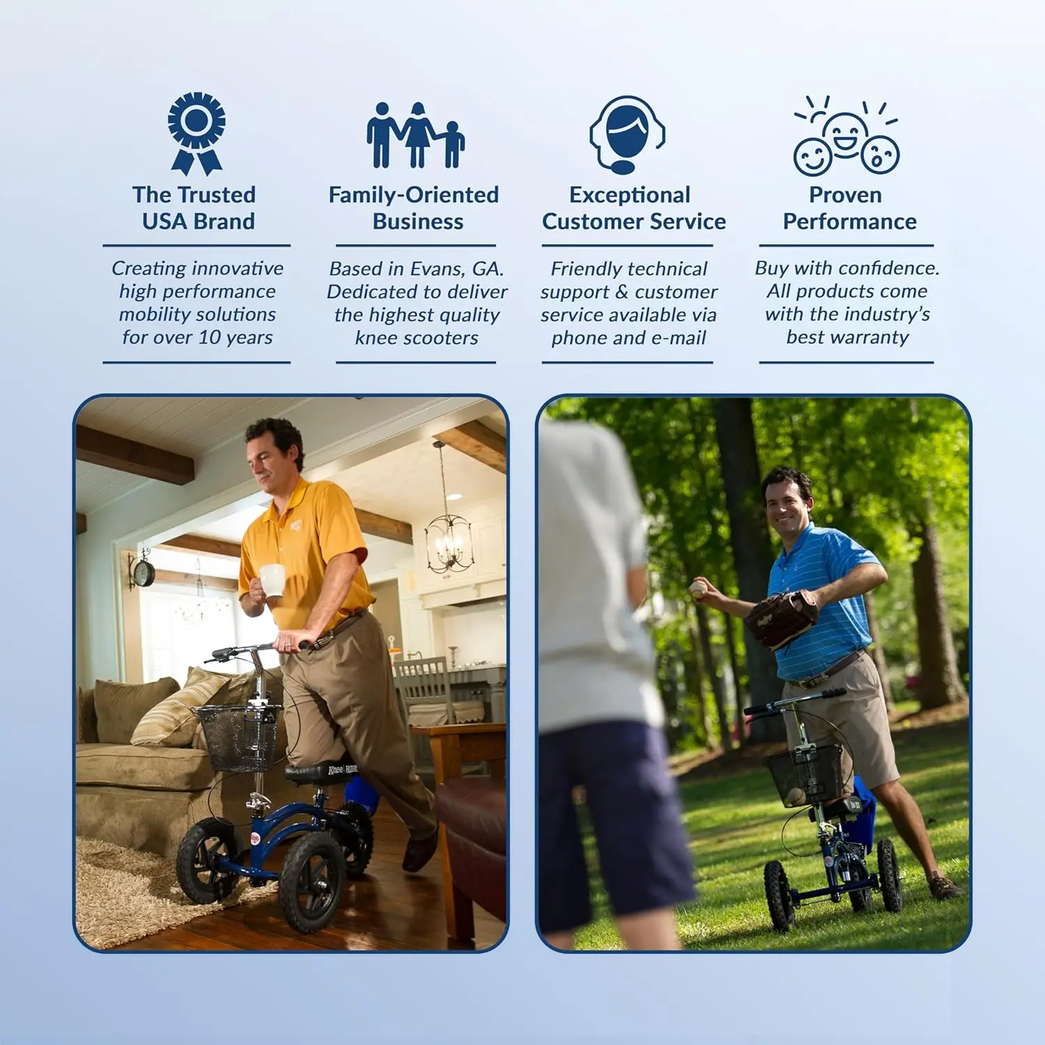 Original Steerable All Terrain Knee Scooter for Adults for Foot Surgery Heavy Duty Knee Walker for Broken Ankle Foot Injuries image 2