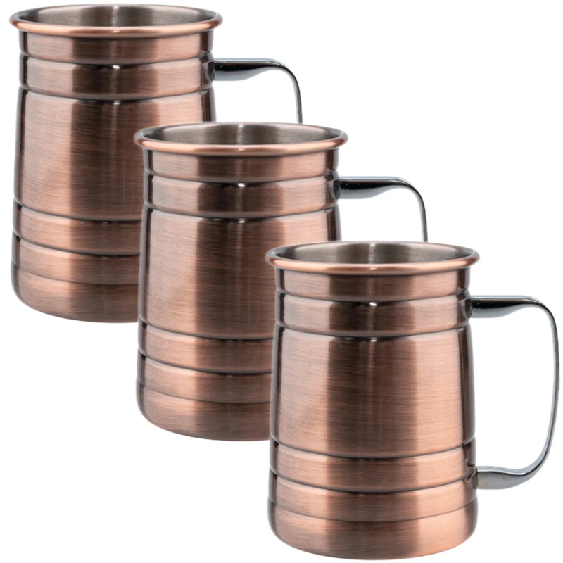 

16.0oz Copper Moscow Mule Mug 1/2/3PCs Durable Coppery Beer Mugs Coffee Mug Milk Cup Pure Copper Cup tiki Drinkware