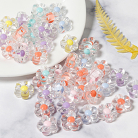 100pcs/lot Acrylic Flower Beads Transparency Sunflowers Beads Matte Flowers Middle Beads Loose Spacer Beads For Jewelry Making