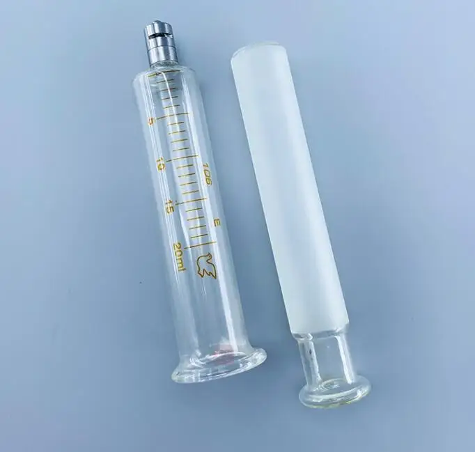 Jeringa de vidrio con cabezal de bloqueo Luer, 1ml, 2ml, 2,5ml, 5ml, 10ml, 20ml, 30ml, 50ml, 100ml, jeringa de glicerol, dispensación industrial