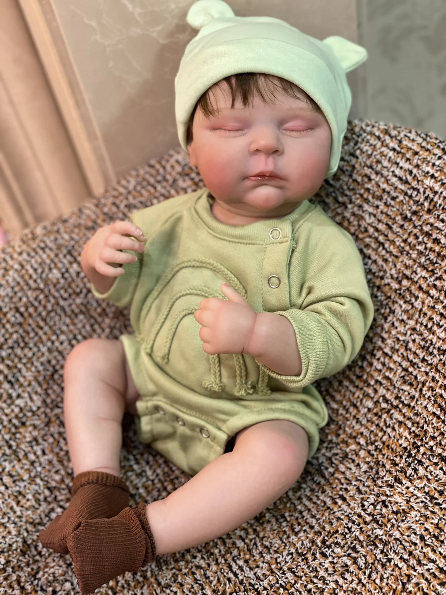 50cm à prova dwaterproof água pêssegos reborn bebê menina com cabelo enraizado corpo inteiro vinil bebe reborn realista bonecas reborn veias visíveis