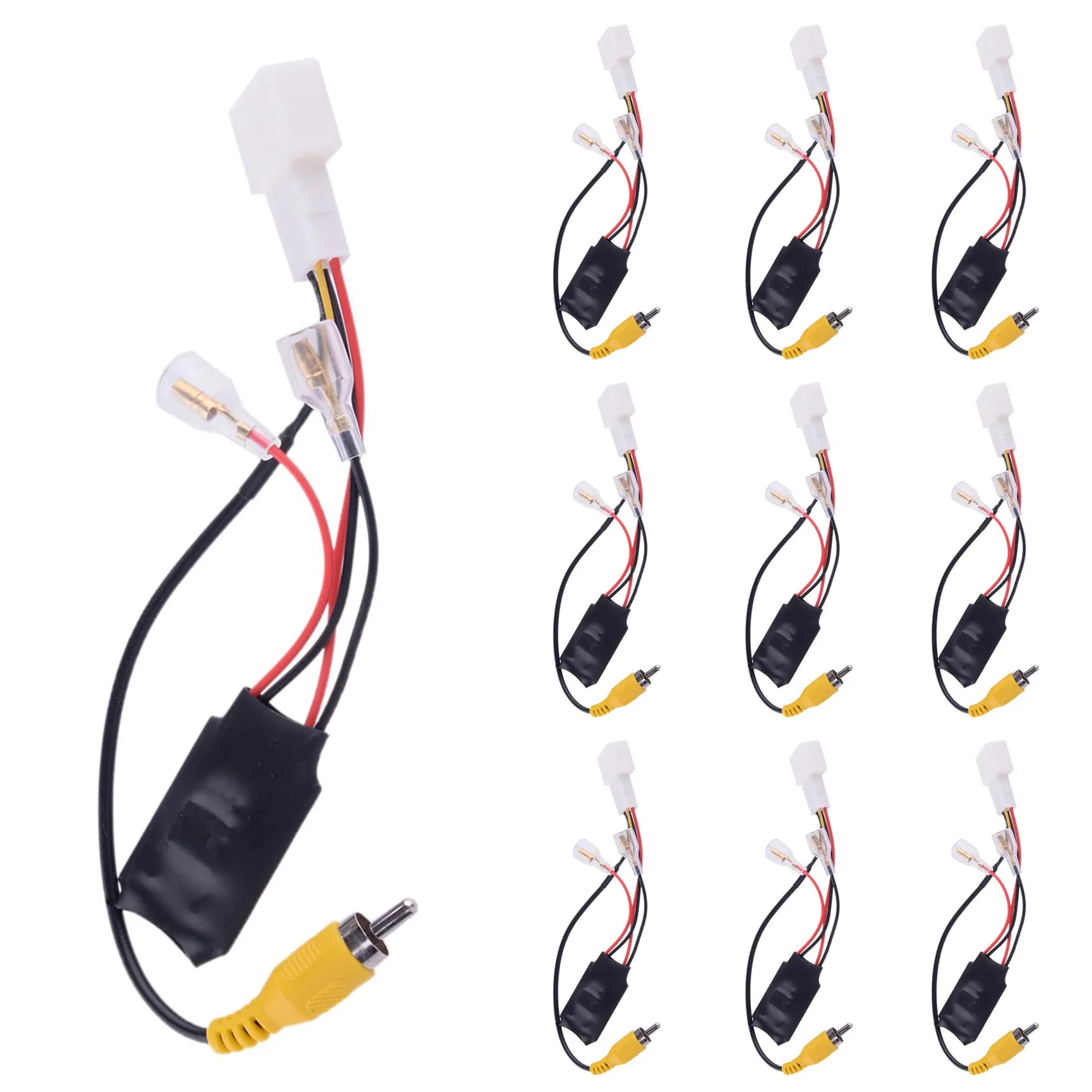 10Pcs 4 Pin Car Reversing Camera Cable Adapter Retention Wiring Harness Cable Plug Reverse Connector Adapter for