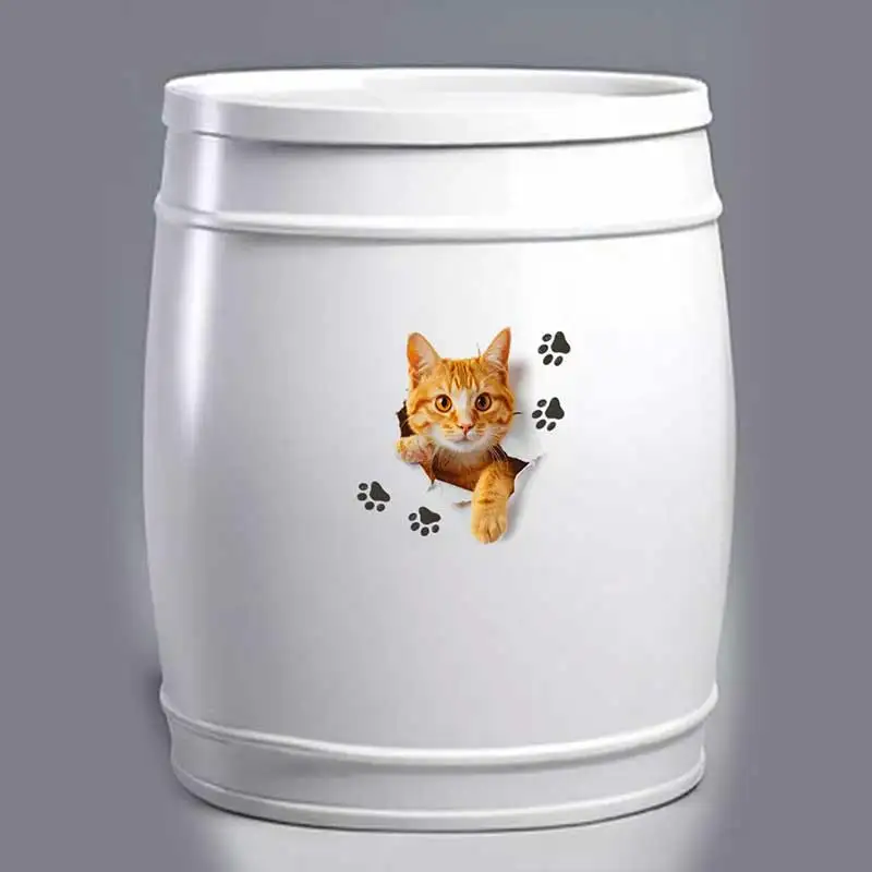 Cute Cat Toilet Sticker Bathroom Toilet Cover Sticker Wall Stickers Animal Wc Accessories Fun