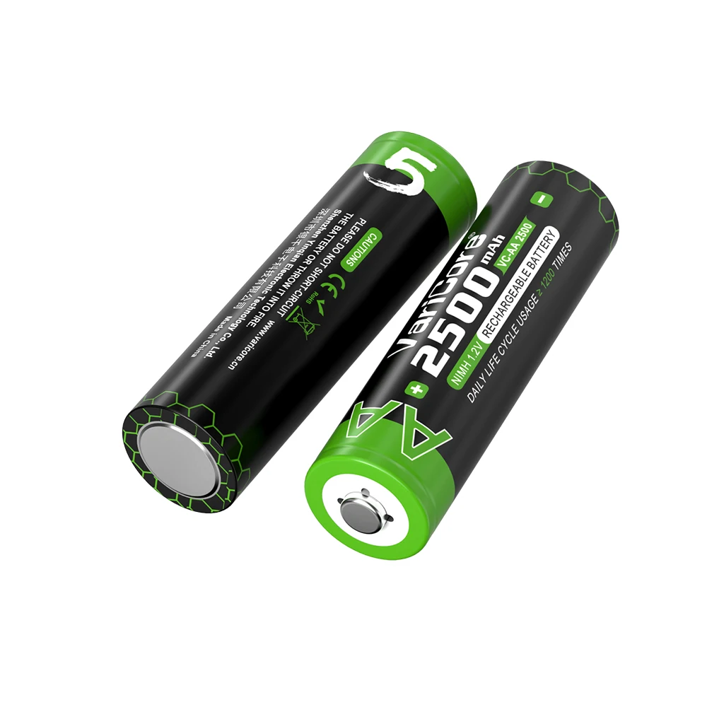 NEW VariCore 1.2V AA 2500mAh Ni-MH Rechargeable battery aa for Temperature gun remote control mouse toy batteries