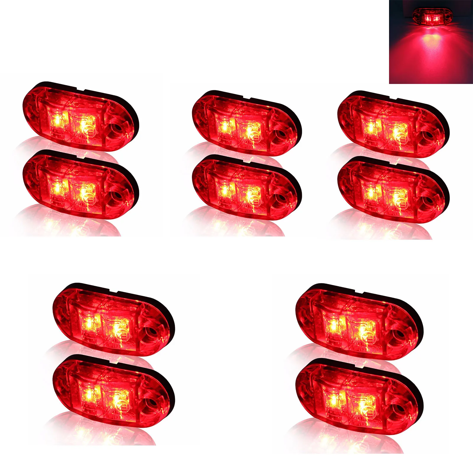 

10 Pack Durable Led Side Marker Lights for Trailer Trucks Caravan Side Clearance Marker Light Lamp Led Yellow 12V 24V LED
