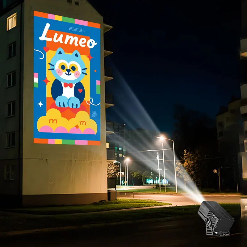

Wall logo Gobo Projector Outdoor Waterproof IP67 200W/300W/600W High Power Projection Lamp Customized LED Advertising Lights