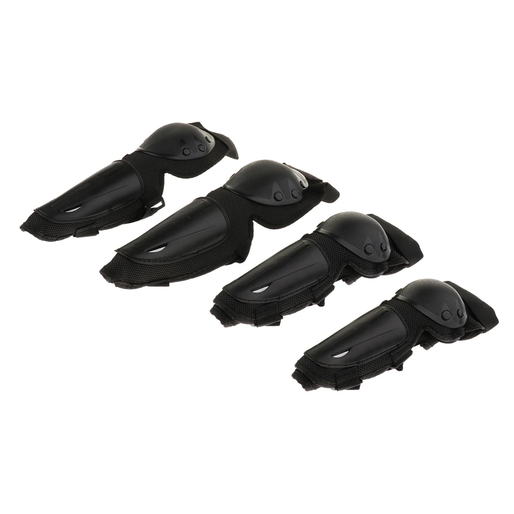 

4 Pcs Racing Knee Elbow Shin Pads for Bike Cycle Skateboard Scooter