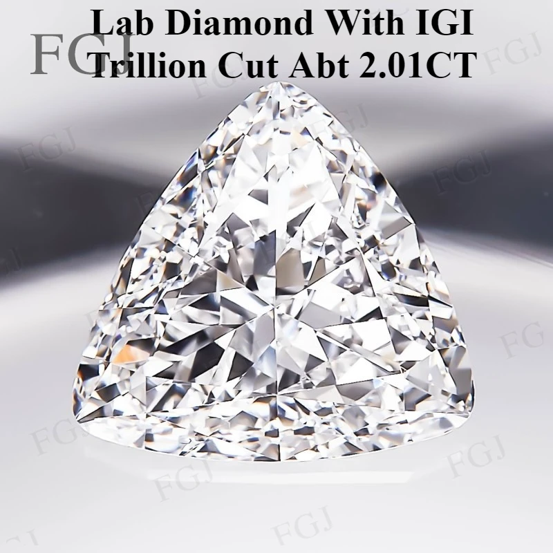 New Promotion Lab Diamond Trillion Cut VVS2 E Color Jewelry Custom Materials With IGI CVD HPHT Loose Stone Factory Wholesale