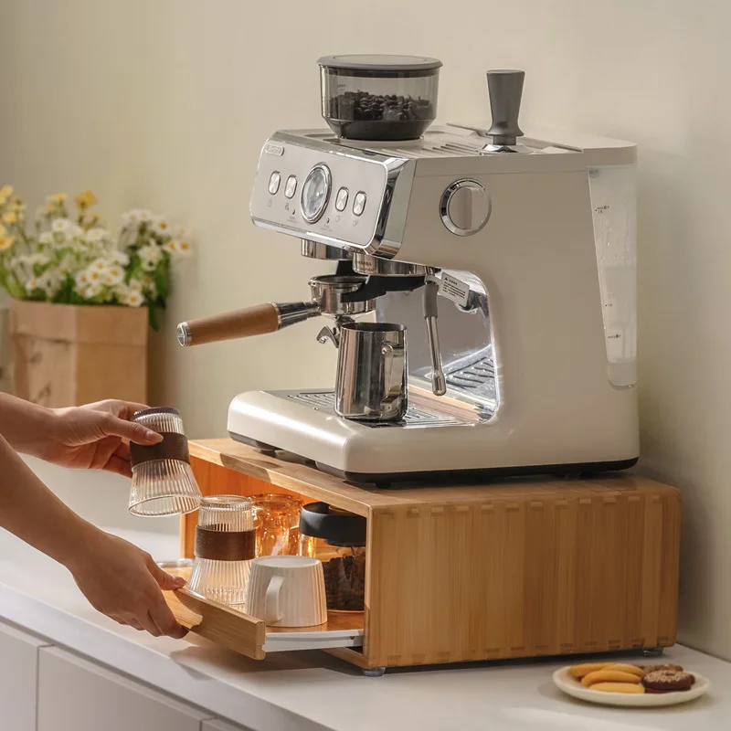 Kitchen Household Coffee Maker Microwave Oven Shelf Dining Table Countertop Pull-out Dust Cup Storage