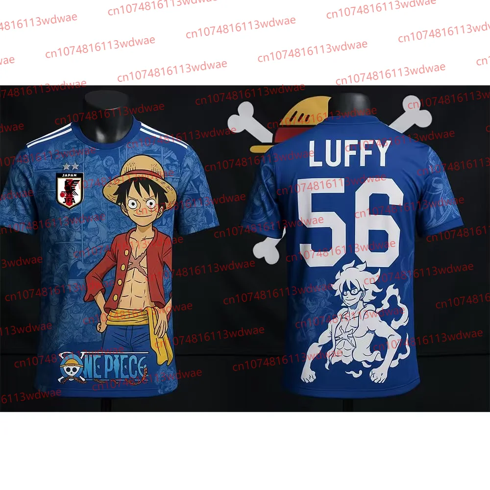 일본 축구 유니폼 2026 신상 원피스 애니메이션 축구 셔츠 5기어 루피 유니폼 스페셜 에디션 축구 유니폼 키트 어린이 티셔츠