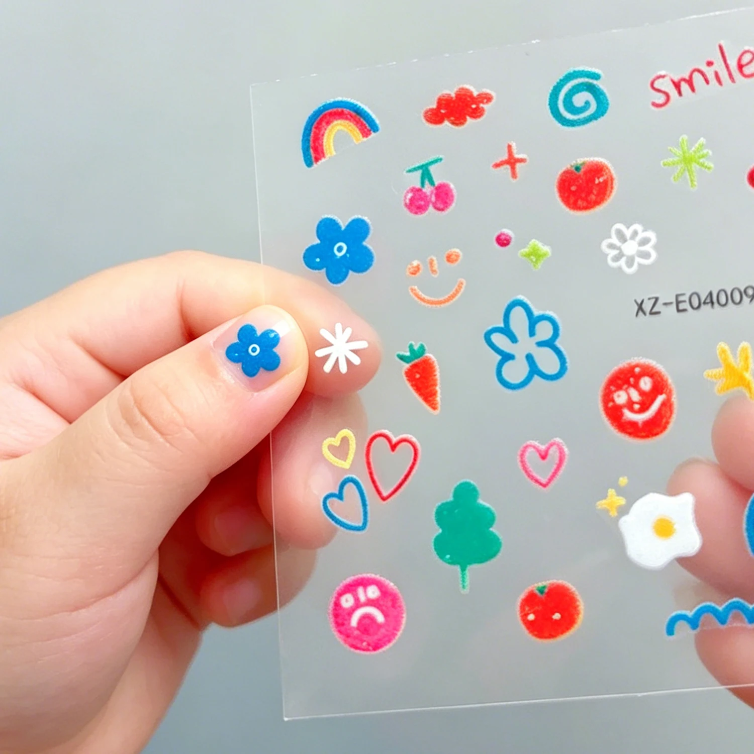 30pcs Colorful Marine Life Wildflowers Self-Adhesive Nail Decals Cute Animals Cartoon Mini Nail Art Stickers Kids Nail Decoratio view 5