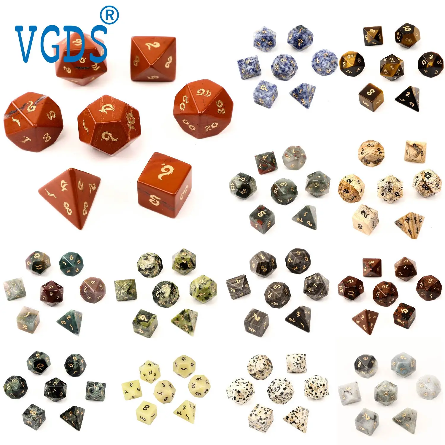 

Dungeon DND Natural Crystal Dice Set Unique Fashion D&D Dice 7 D4 D6 D8 D10 D% D12 D20 Desktop Game Polyhedral Dice Set RPG
