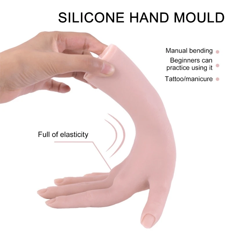 11UF Người Phụ Nữ Tay Silicone Mẫu Thực Tế Bàn Tay Mềm Mại Mẫu Có Kích Thước Thật Xăm Giả Da Tay Hình Mẫu Cho Xăm Thực Hành