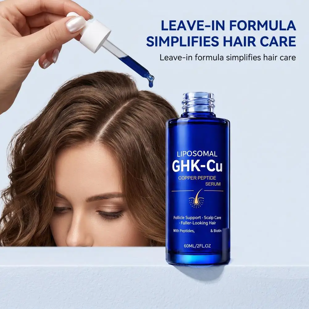 GHK-Cu Copper Peptide Liposomal Serum Anti Loss Scalp Nourishing Treatment with Biotin for Fuller Looking Hair Root Care