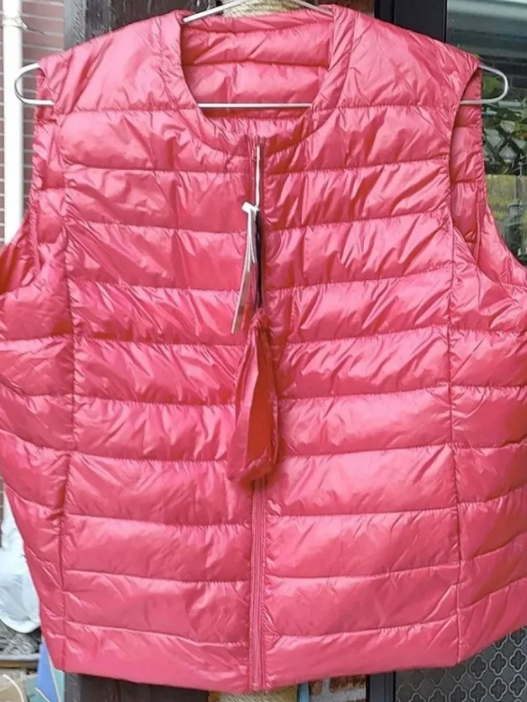 

Women Down Waistcoat Jacket Autumn Winter Ultra Light White Duck Down Vest Female Short Sleeveless Vest Puffer Outwear Bigsize