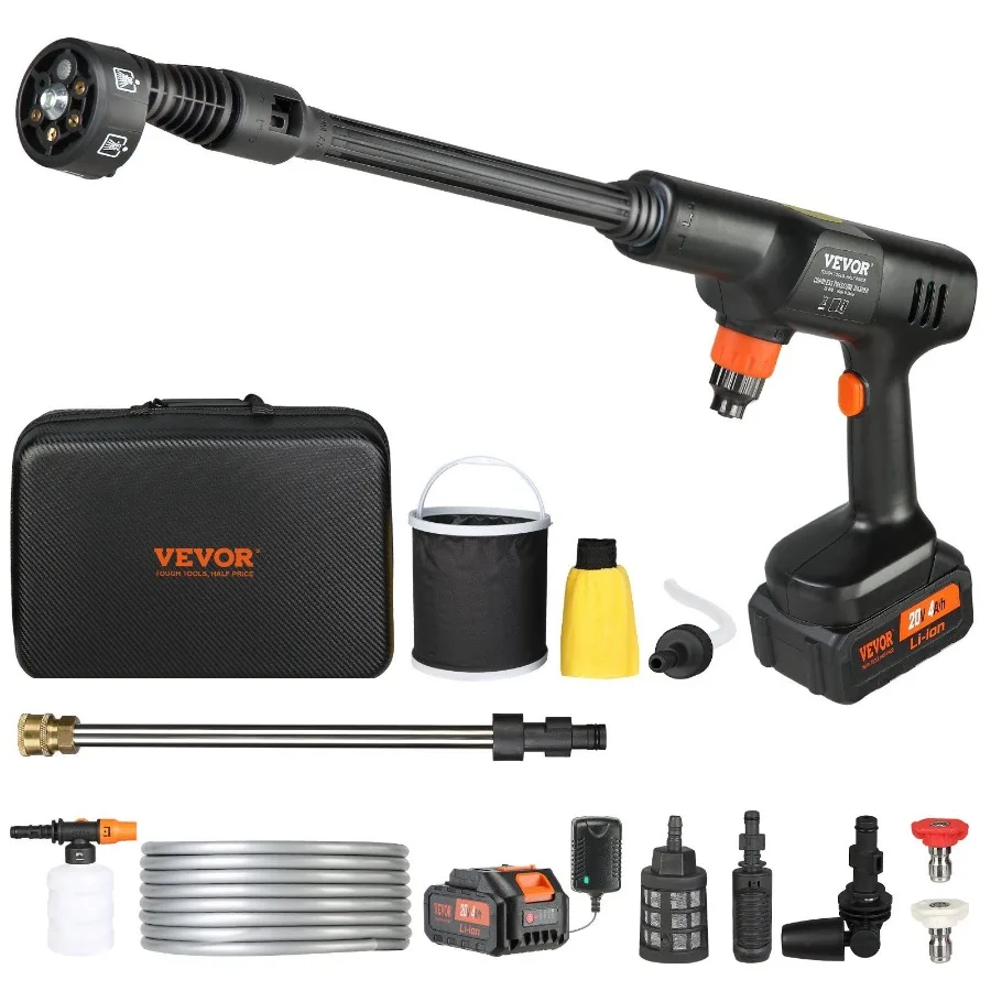 

Cordless Pressure Washer 652PSI 1.0 GPM Portable Power Cleaner Handheld HighPressure Car Washer Gun with 4.0Ah Battery Charger