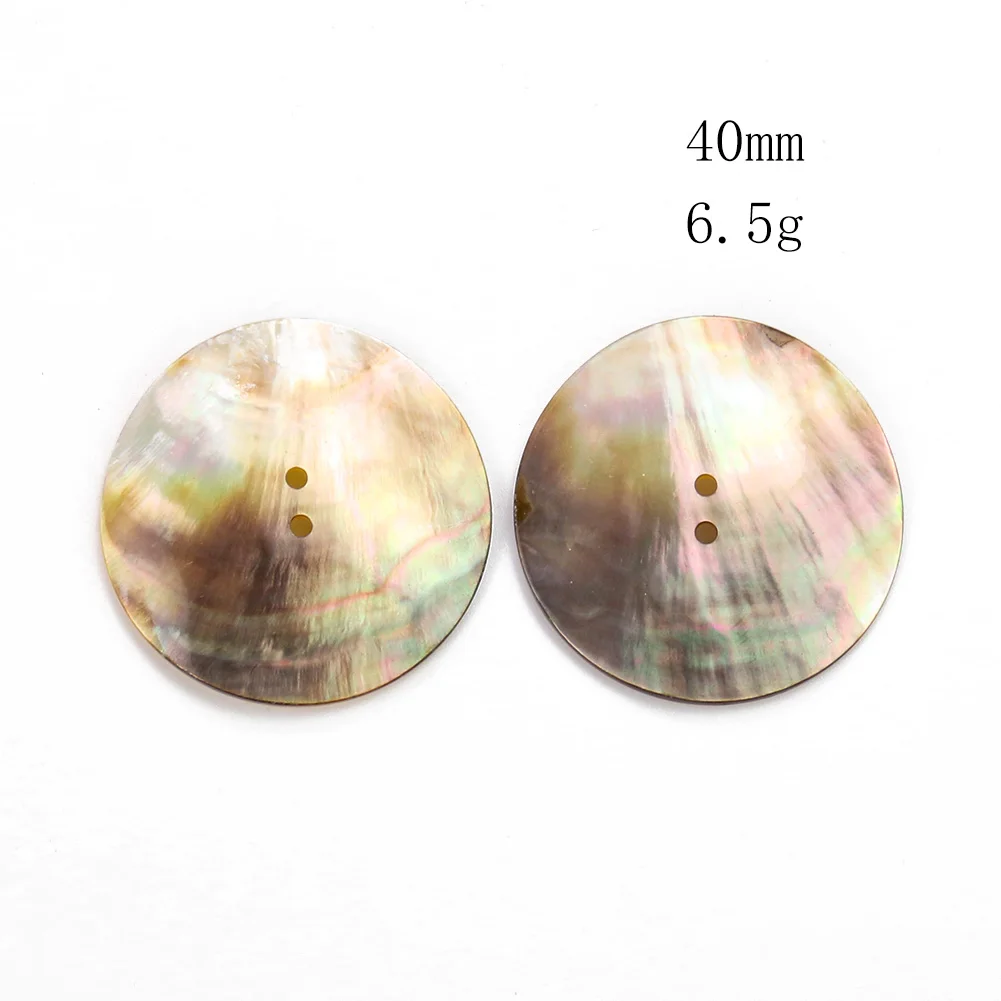 1PC Natural Shell Button Black Mother of Pearl 2 Hole Round Buttons DIY Sewing Scrapbook Accessories Crafts Garment Decorations