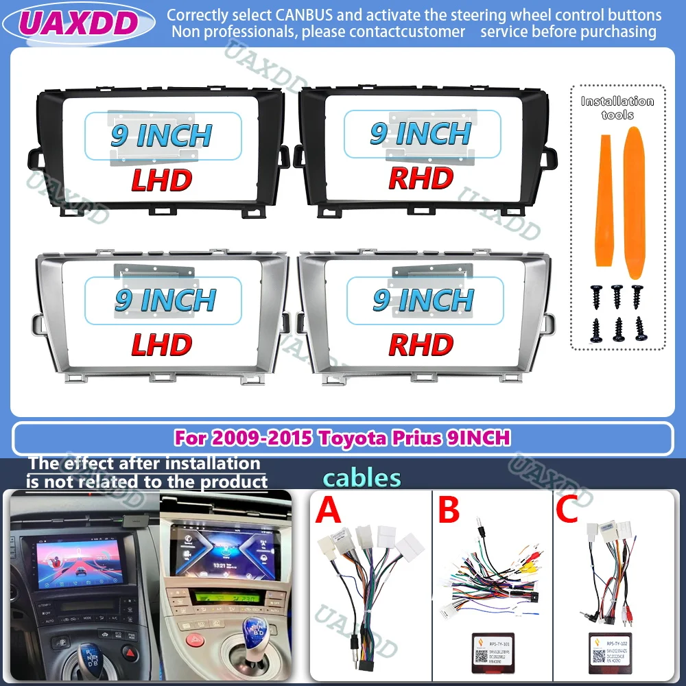 

For 2009-2015 Toyota Prius 9 INCH voiture Radio Android stereo audio ecran multimedia lecteur video cables navigation canbus box