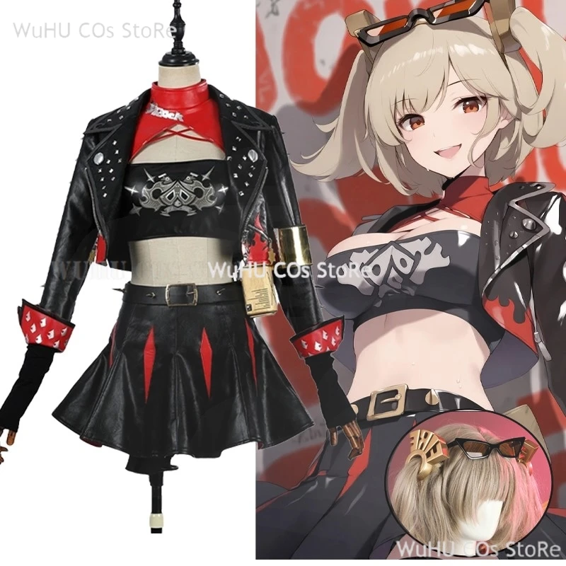 Gioco Zenless Zone Zero Burnice Whita Costume Cosplay parrucca donna nero Sexy stile Punk uniforme gioco di ruolo abbigliamento Costume Hallowen