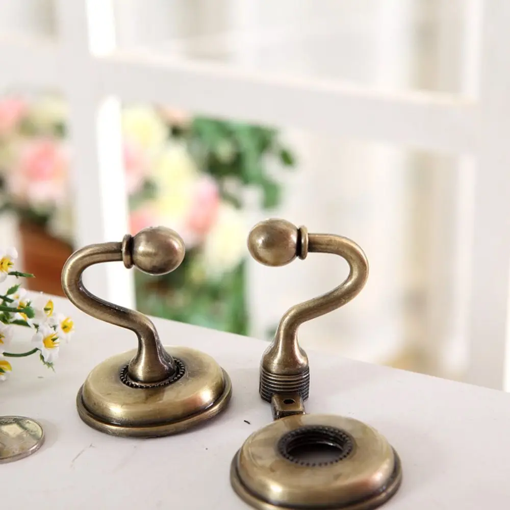 Crochets métalliques pour rideaux Vintage, 2 pièces, Pommel, cintres muraux pour chapeaux et manteaux, en alliage de Zinc, pratiques