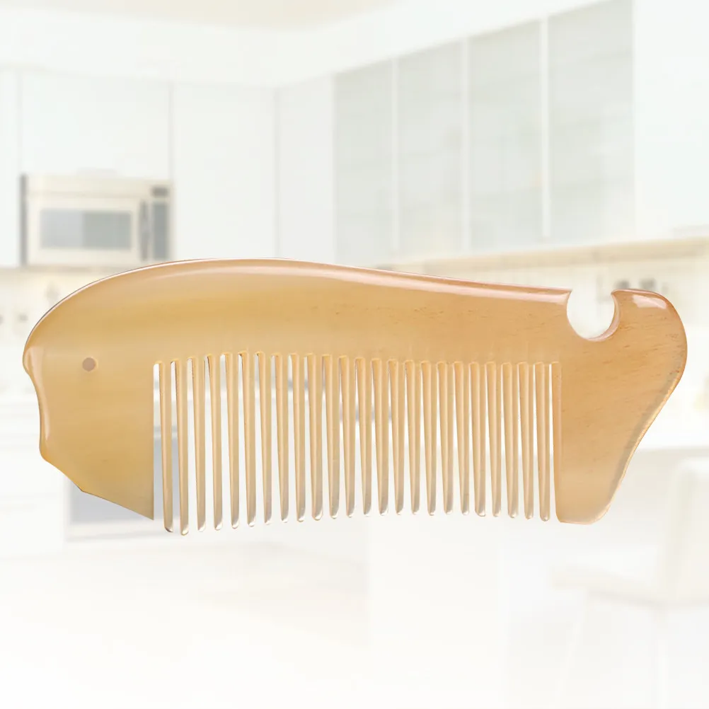 Natural Sheep Horn Hair Comb Unique Vein Pattern Anti Static Smooth Comb Promotes Scalp Circulation Prevents Hair Fall Women