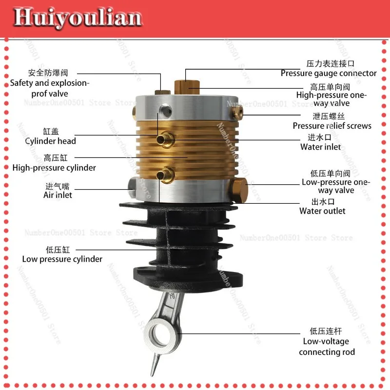 30MPa Single Cylinder Pump Head 4500psi Pneumatic Piston Replacement Part