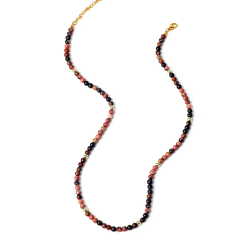 Original Nature Stone Beaded Necklaces for Women Fashion 4mm Beads Agates Quartz Crystal Lapis Lazuli Choker Men Female Jewelry