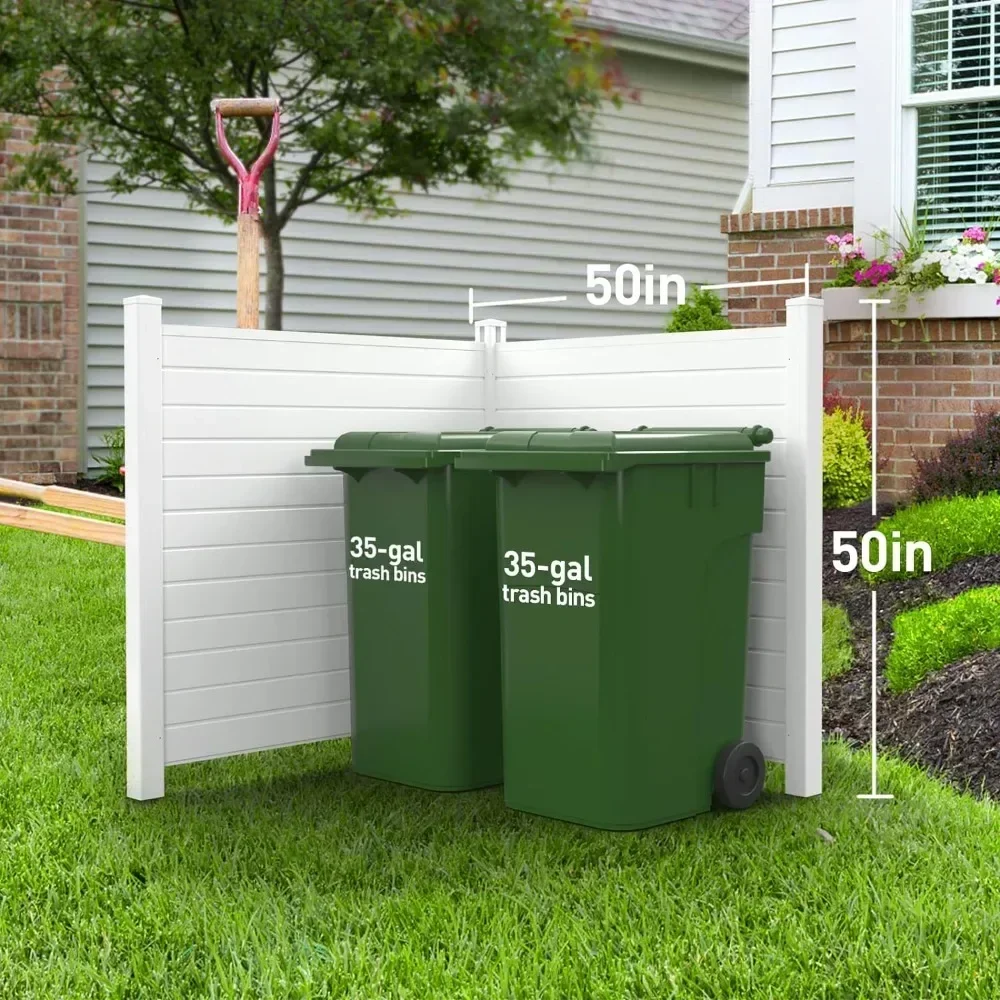 Fence Trash Can Fence Pool Equipment Enclosure Vinyl Privacy Fence Panel for Outside Privacy Screens Outdoor(2-Pack)