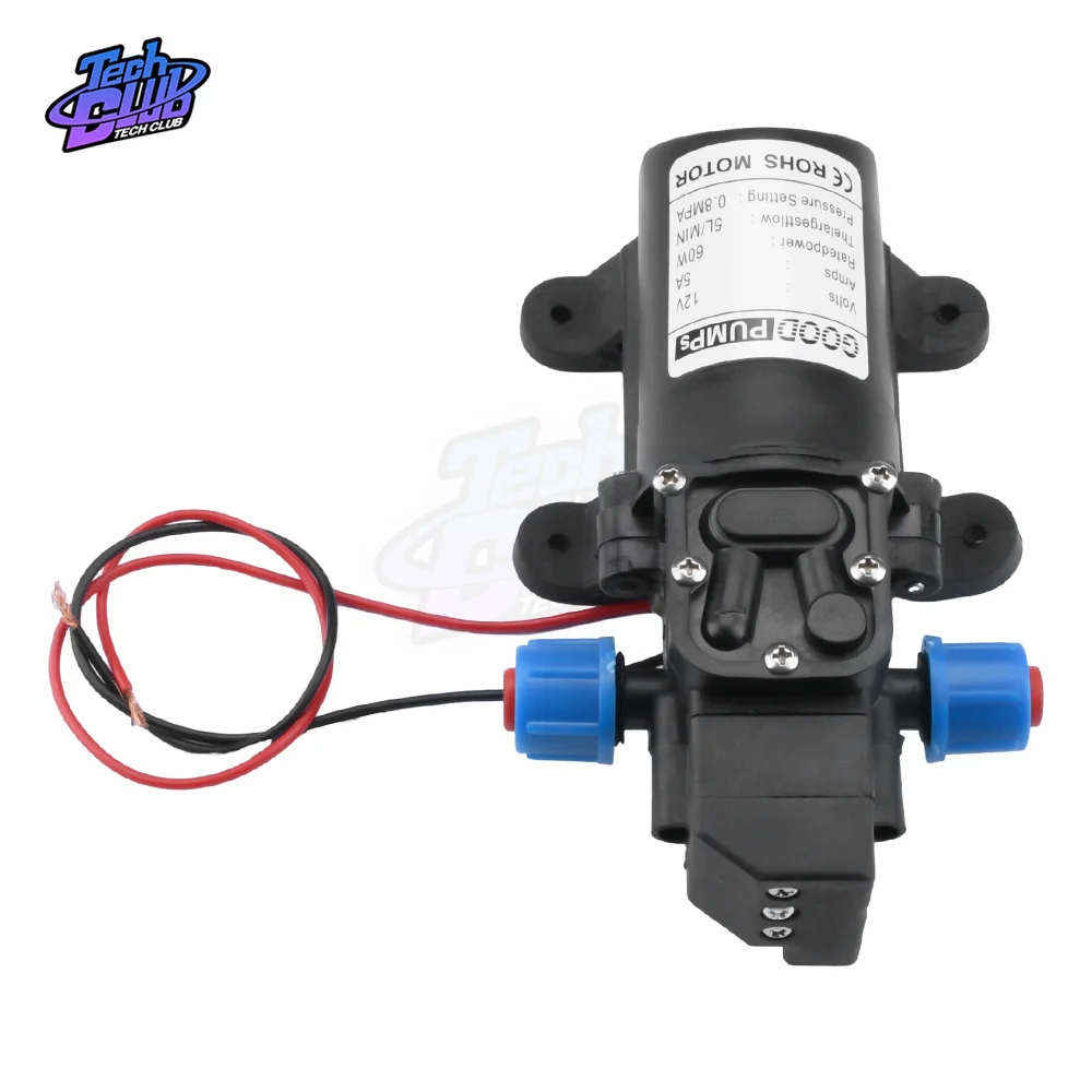 DC 12V 60W 120PSI 5L/MIN Agricultural Electric Water Pump Black Micro High Pressure Diaphragm Water Sprayer Car Home Supply