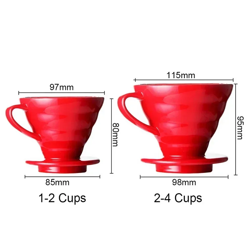 Ceramic Coffee Dripper Engine Style Coffee Drip Filter Cup Permanent Pour Over Coffee Maker  Separate Stand for 1-4 Cups