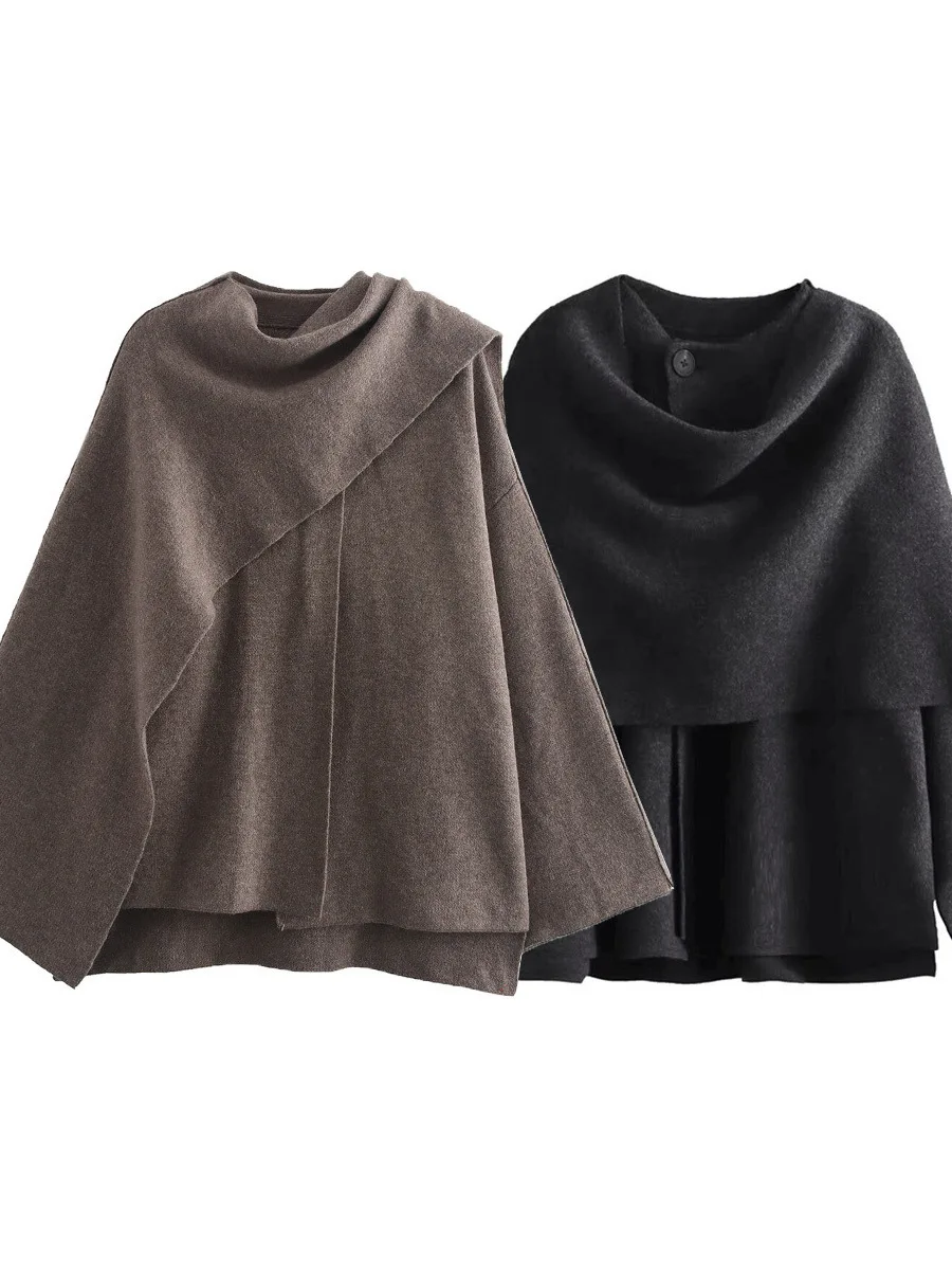 

Faionable Asymmetric Scarf Sle Coat Casual Winter New Women's Clothing Asymmetrical Outerwear Ele Coat Design