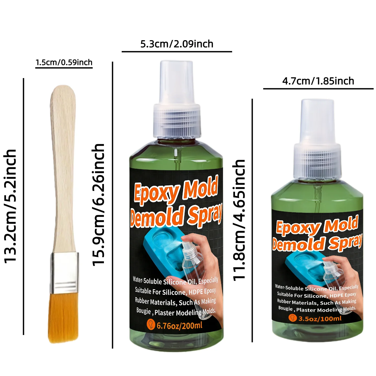 Epoxy Mold Demold Spray Resin Casting Craft Supplies, Non-Stick Release Agent, For Silicone And Sculpting Studio