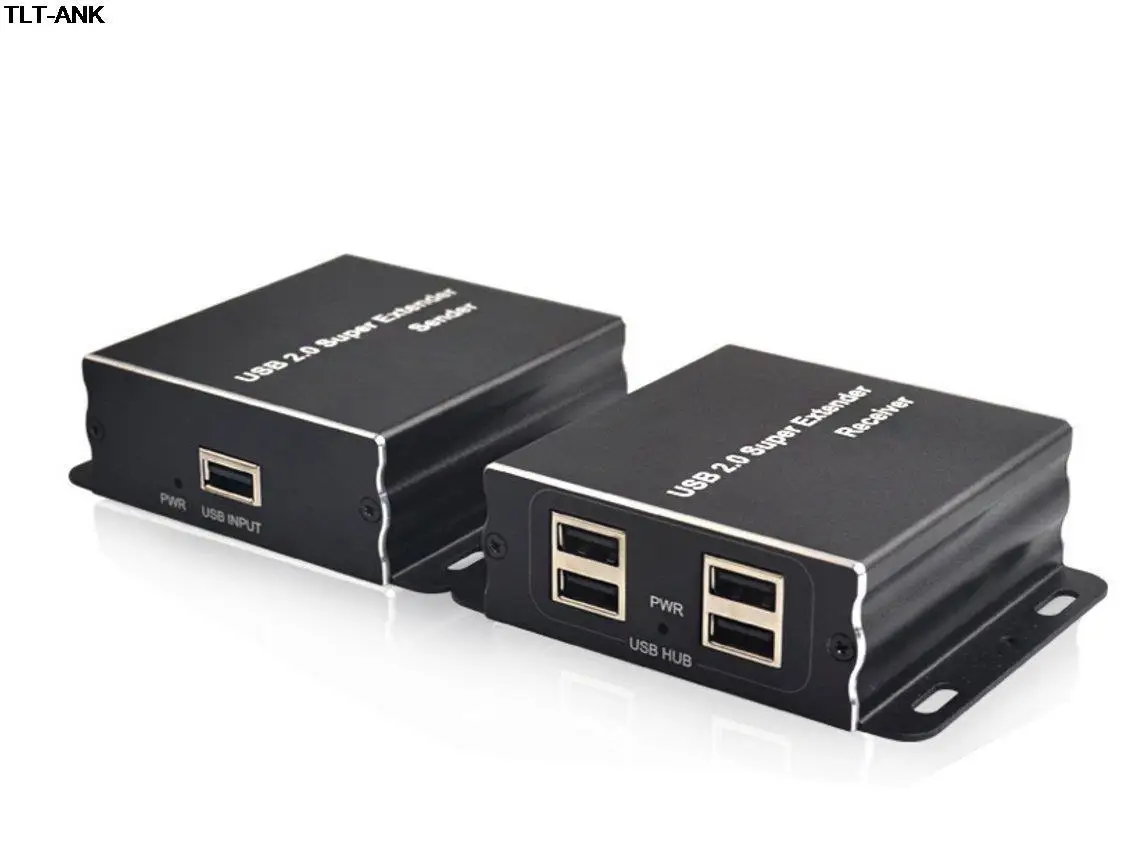 USB-Extender über Cat5E/6 bis zu 196 Fuß USB2.0 über Cat6 Cat5E-Extender mit 4 USB 2.0-Anschlüssen, Plug-and-Play, kein Treiber erforderlich