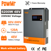 PowMr 6.2KW Hybrid Solar Inverter 48V 220V Off grid Inverter With MPPT 120A Charger Work Without Battery Parallel Up to 12 Units